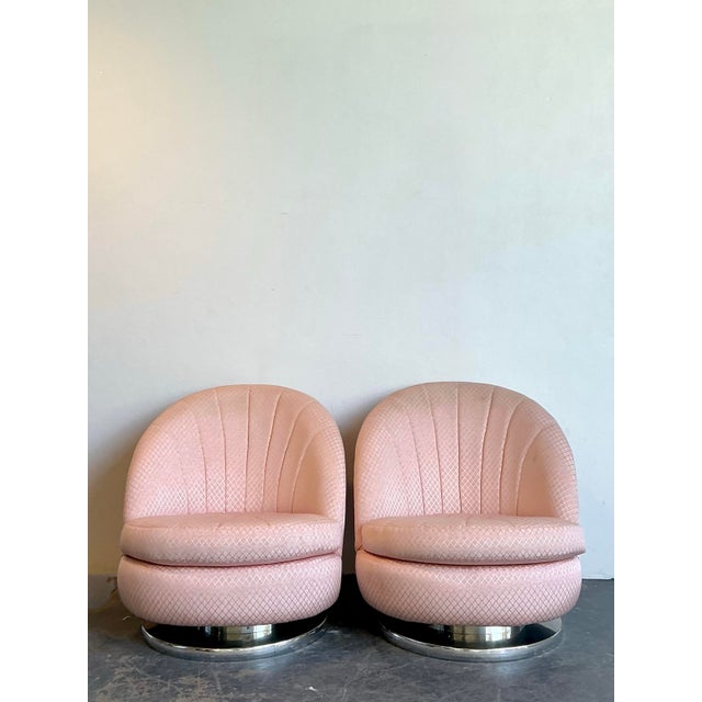 Vintage Milo Baughman for Thayer Coggin Swivel Rocker Chairs - A Pair For Sale - Image 10 of 12