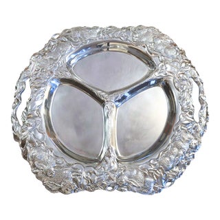 Signed Arthur Court Oval Bunny Divided Serving Tray With Original Box For Sale