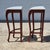 Late 20th Century Carved Red Mahogany Stone Top Corner Tables Pedestals Plant Stands, a Pair For Sale - Image 9 of 15
