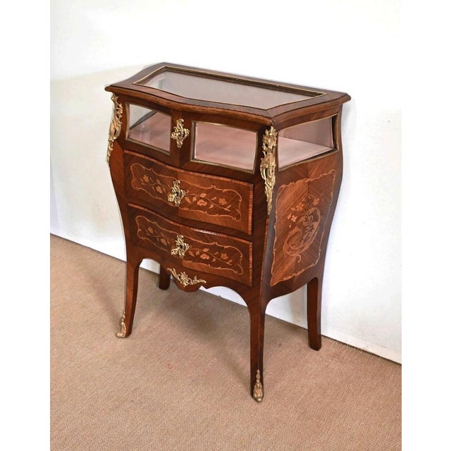 Small Louis XV Style Mahogany Showcase Dresser, 19th Century For Sale - Image 3 of 18