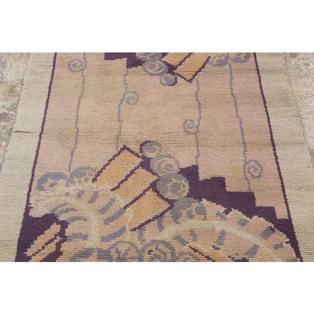 1950s Vintage French Art Deco Style Runner With Fan Motif by Rug & Kilim, 1950-1959 For Sale - Image 5 of 9