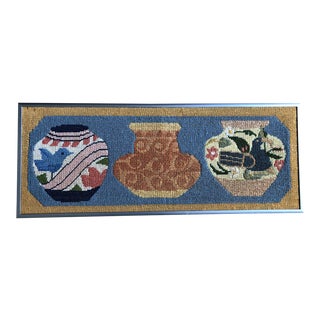 Vintage Woven Still Life of Three Baskets, Framed For Sale