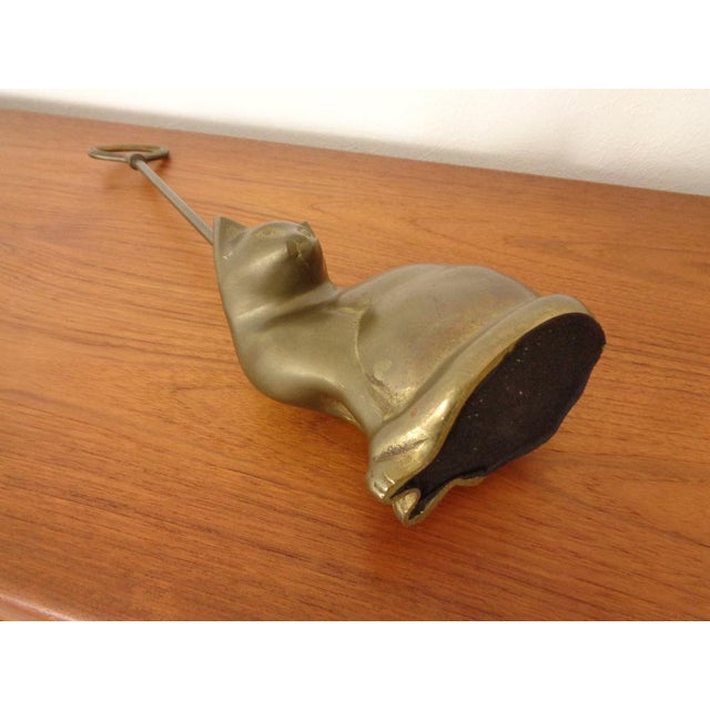 Large Cat Brass Door Stopper, 1960s For Sale - Image 17 of 18
