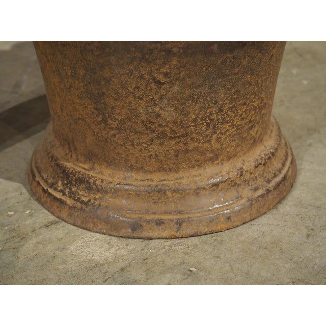 Metal Large French Antique Cast Iron Mortar With Pestle, Circa 1800 For Sale - Image 7 of 11
