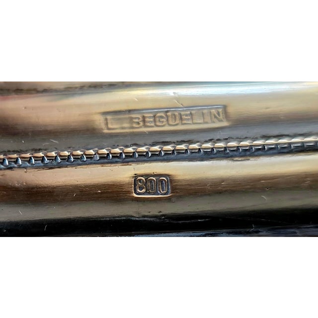 1950s L.Begulin 800 Silver Horse Stirrups W/ Leather Straps, Pair, 800 Silver For Sale - Image 5 of 6