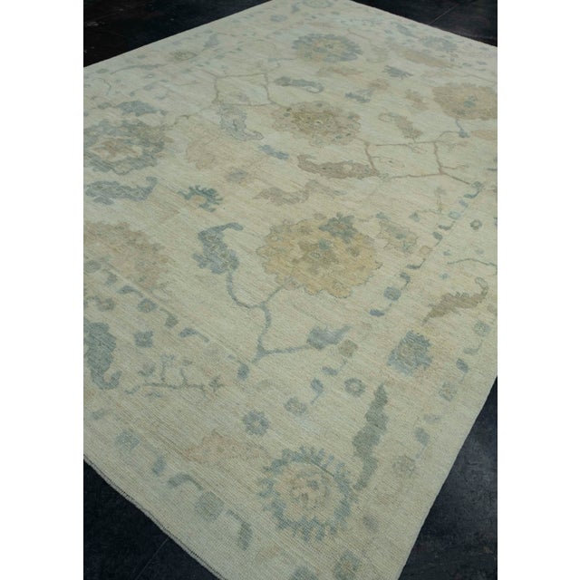 Turkish Turkish Oushak Rug 9' x 12'6" #18692 For Sale - Image 3 of 8