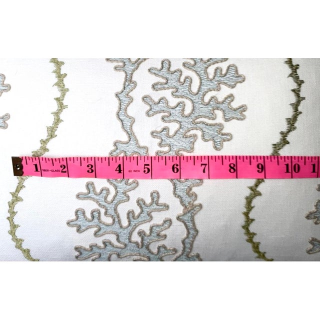 Blue White Sea Coral Embroidered Texture Pillow Cover For Sale - Image 4 of 5