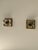 Pair of brass and glass wall sconces produced in Germany in the 1970s by Sische. Floral motif, play of light, slight...