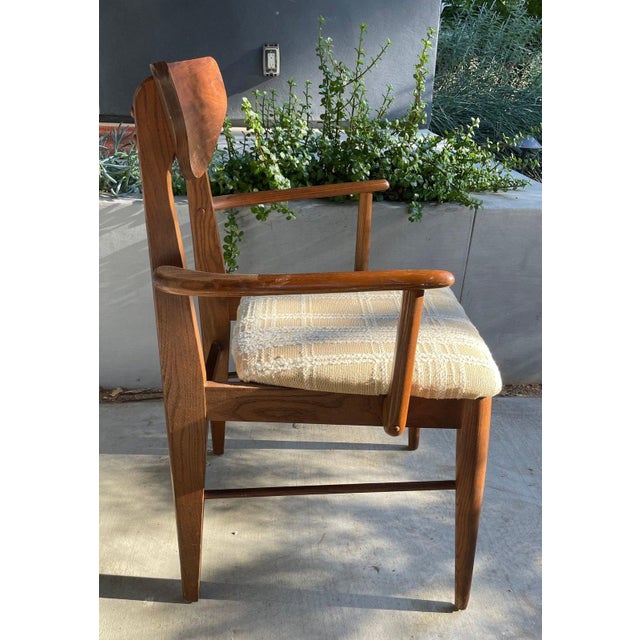 Pair of vintage 1960s mid-century modern armchairs by Stanley Furniture. Original production label identifies these as...