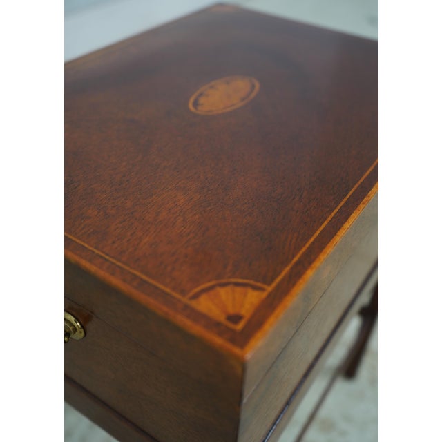 Baker Mahogany Inlaid Lidded Box on Stand For Sale - Image 13 of 17