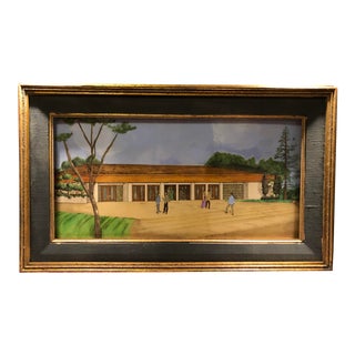 Mid 20th Century Mixed-Media Architectural Drawing by Daniel Kline, Framed For Sale