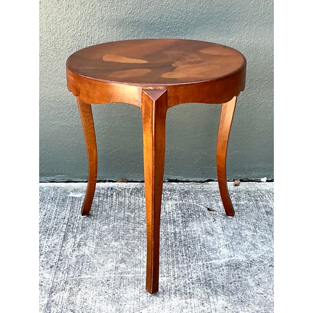 Vintage Burl Wood Drinks Table For Sale - Image 9 of 12