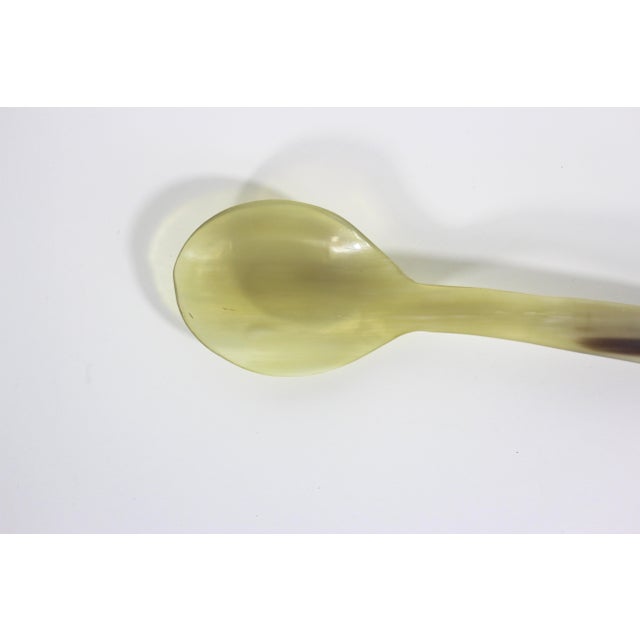 Rustic European Vintage Carved Natural Horn Scottish Thistle or Pineapple Spoon D For Sale - Image 3 of 6