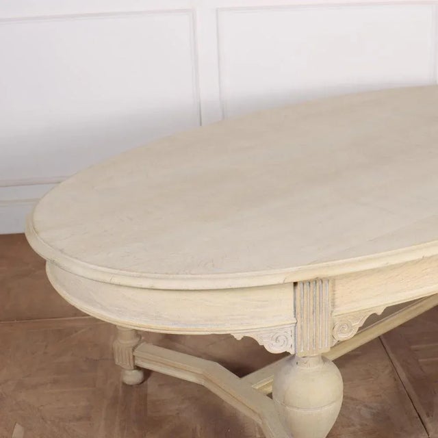 Dutch Bleached Oak Dining Table For Sale - Image 5 of 8