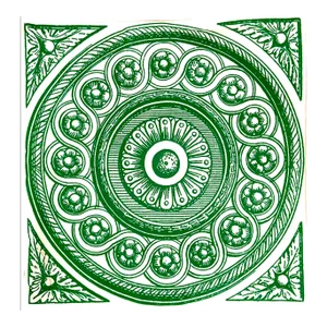 Contemporary Vizcaya Kelly Green Circle Filigree Medallion Pillow Cover
