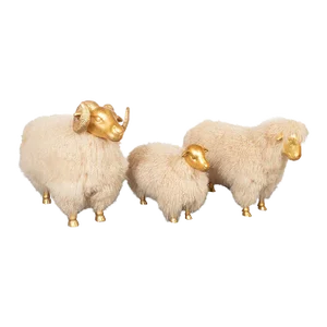 Giltwood Sheep Family by Carlos Villegas