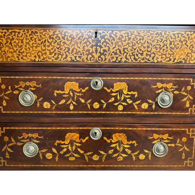 Tall 18th Century Dutch Marquetry Chest of Drawers For Sale - Image 6 of 17