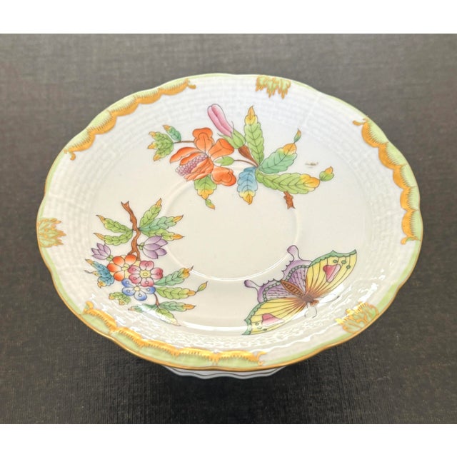 Herend Queen Victoria Pedestal Dish on Dolphin Fish Base For Sale In Miami - Image 6 of 9