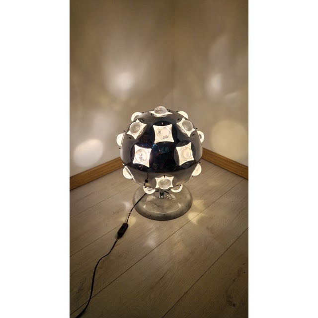 Table Lamp in Chromed Metal and Glass by Oscar Torlasco for Stilkronen For Sale - Image 6 of 17