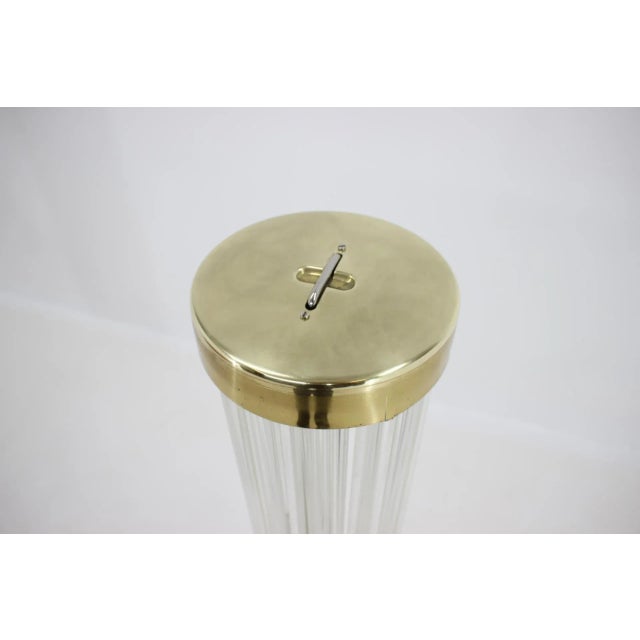 Modern Brass & Art Glass Floor Lamp from Kamenický Šenov/Preciosa, 1960 For Sale - Image 3 of 12