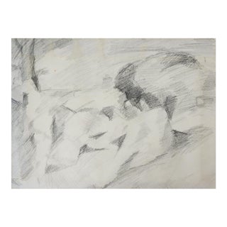 Mid 20th Century Naomi Boretz Abstract Pencil Drawing For Sale