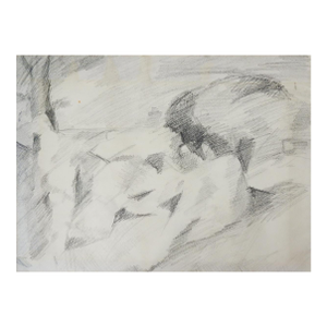 Mid 20th Century Naomi Boretz Abstract Pencil Drawing