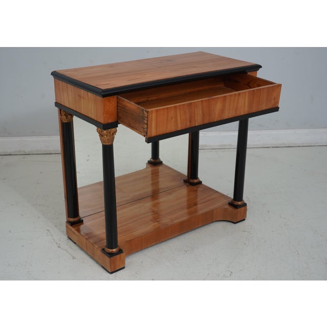 Biedermeier Antique Biedermeier 1 Drawer Petticote Console Table For Sale - Image 3 of 12
