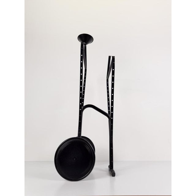 Italian Postmodern Valet Stand on Wheels in Enameled Iron, 1980s For Sale - Image 14 of 18