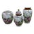 Vintage Kutani Japanese Birds Lotus Flower Porcelainware Vases- Set of 3 For Sale