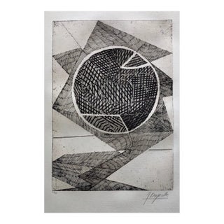 Jean Deyrolle, French Avant Garde Bold Abstract Geometric Aquatint Etching Op Art Kinetic For Sale