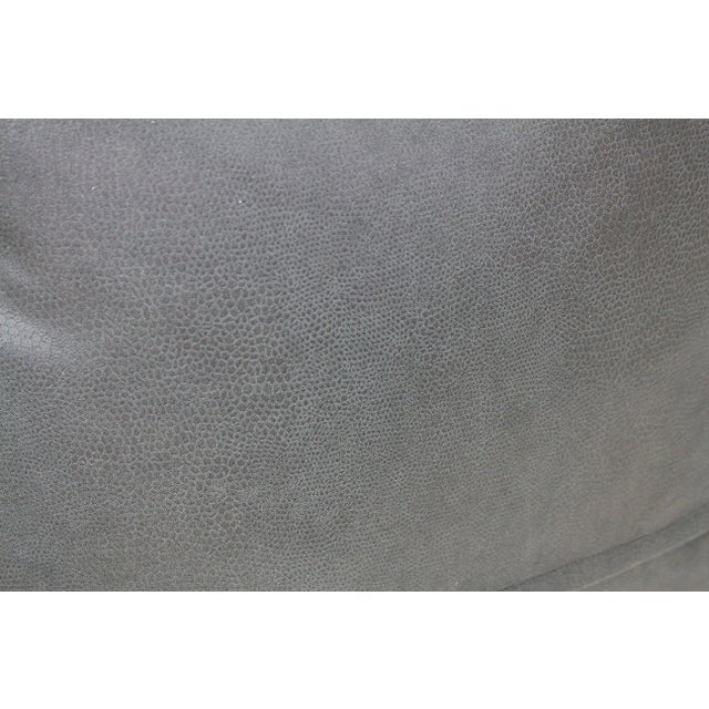 White Kravet Style Animal Print Reptile Genuine Leather Pillow With Piping For Sale - Image 8 of 12