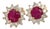 Natural Ruby Diamond Earrings 14k Yellow Gold 2.20 TCW Certified For Sale