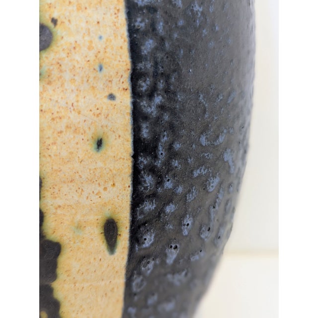 Black James Berloff Ceramic Vessel – Segmented Glaze Ovoid For Sale - Image 8 of 10