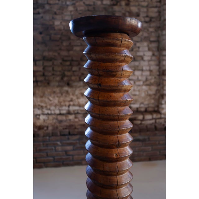 Brown Antique French Wooden Wine Pedestal, 1850 For Sale - Image 8 of 13