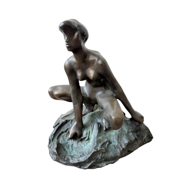 Metal French Bronze Sculpture After Auguste Rodin. Titled Seated Nude. For Sale - Image 7 of 12