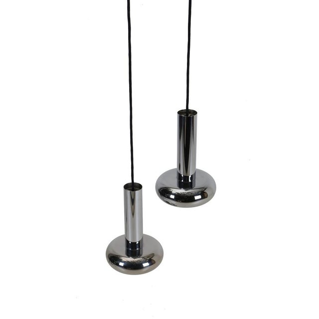 1970s German Space Age Chrome Hanging Lamps, 1960s, Set of 2 For Sale - Image 5 of 13