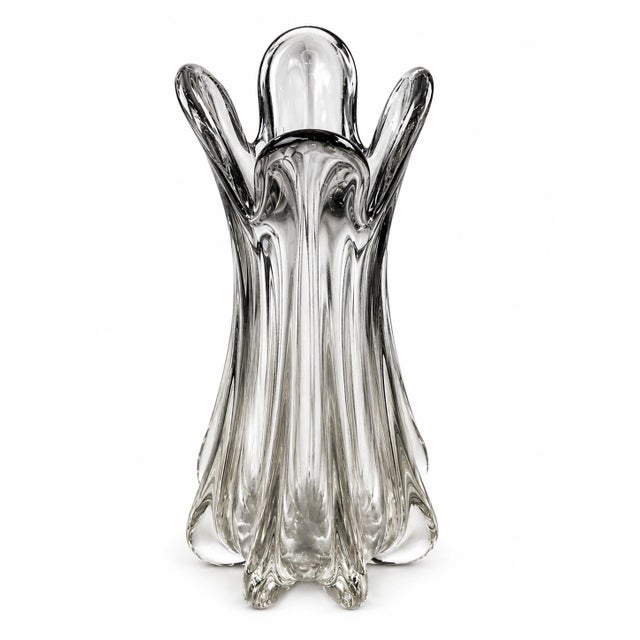 Glass Sommerso Murano Glass Flower Shape Vase, 1970s For Sale - Image 7 of 7