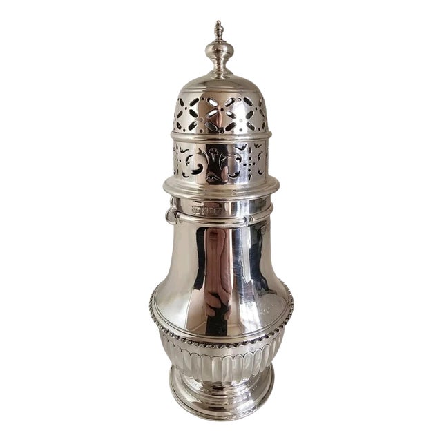 Edwardian Sterling Silver Sugar Caster from S.W. Smith & Co, London, 1906 For Sale