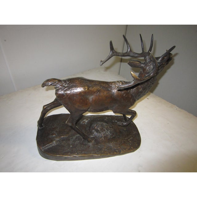 Large Original 19th Century Bronze Elk by AntoineLouis Barye Chairish