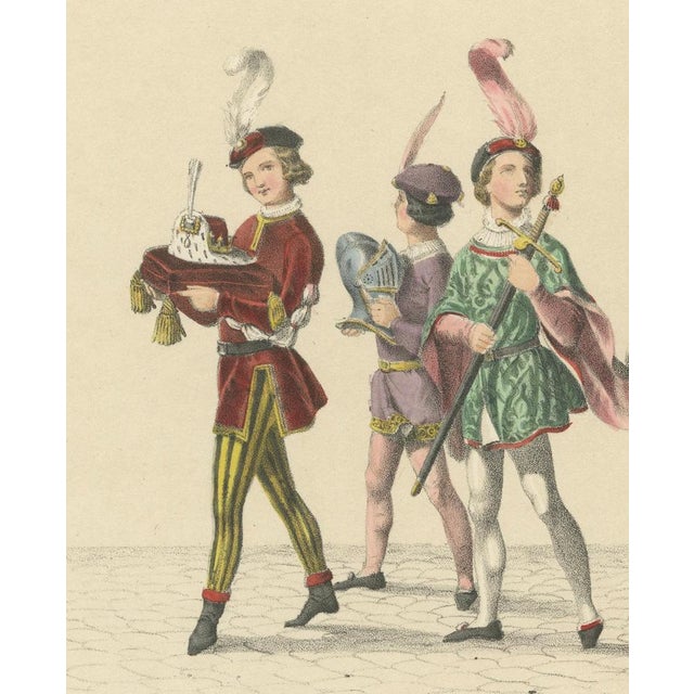 Mid 19th Century Jenny, Burgundian Pageant of Noble Youth in Ceremonial Dress, 1855, Print For Sale - Image 5 of 10