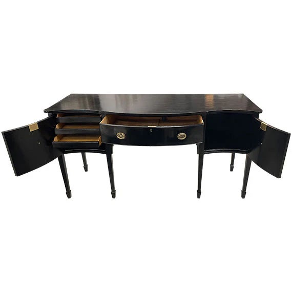 Traditional 72" Finished 1 Drawer 2 Door Vintage Buffet For Sale - Image 3 of 3