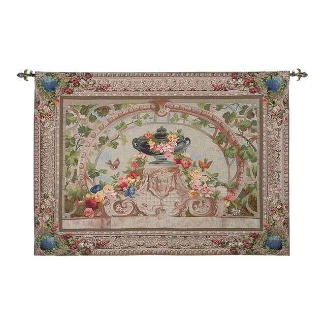 Grand Beauvais Vase Loom Woven Tapestry - 144 X 214 Cm (4'9" X 7'0") - Requires Rod Size 5 For Sale