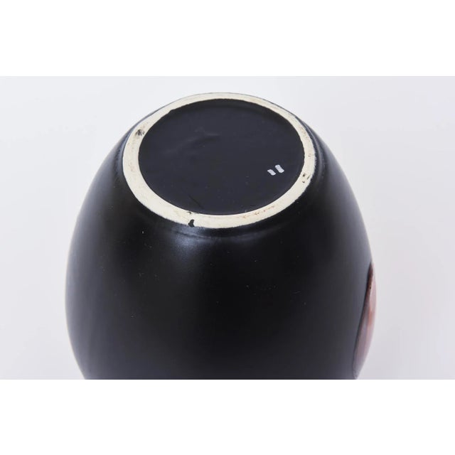 Black Vintage English Ceramic Black and Red Vase by Poole, 1960's For Sale - Image 8 of 9