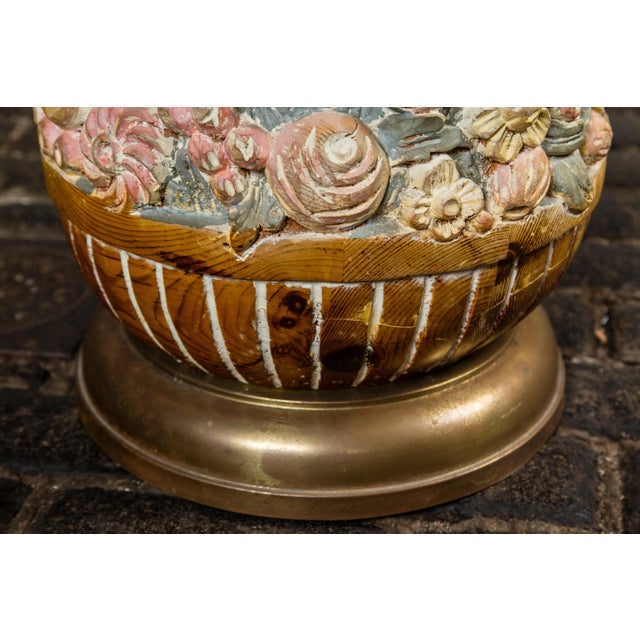 Hand Carved Wood Floral Ball Table by Sarreid Ltd For Sale In New York - Image 6 of 11