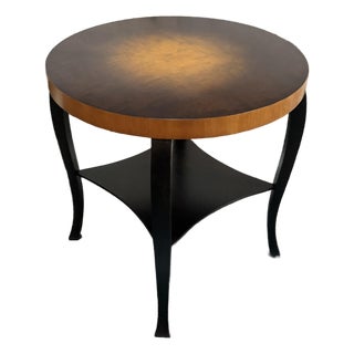 Antique Swedish Grace Art Deco Flame Birch Elm End or Side Table Circa 1925 For Sale