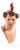 18th Century Polychrome Ceramic Head Sculpture with Glass Eyes For Sale