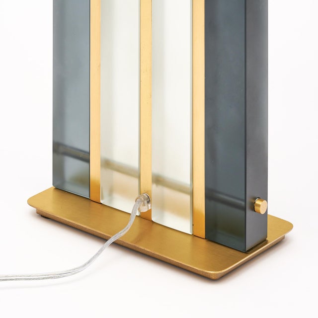 Metal Murano Glass Gray “Tormalina” Slab Lamps For Sale - Image 7 of 8