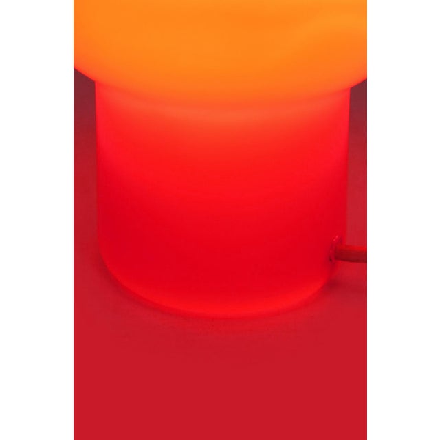 Red Vintage Red Glass Table Lamp attributed to Štěpán Tabery, Former Czechoslovakia, 1970s For Sale - Image 8 of 10