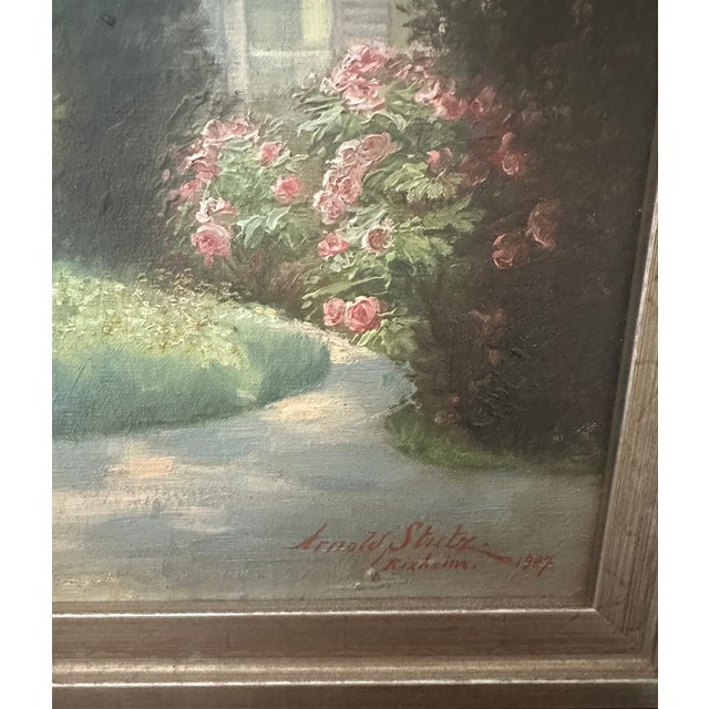 Traditional Antique European Manor Oil Painting, Signed Arnold Stutz, Dated 1907 - Newly Framed For Sale - Image 3 of 4