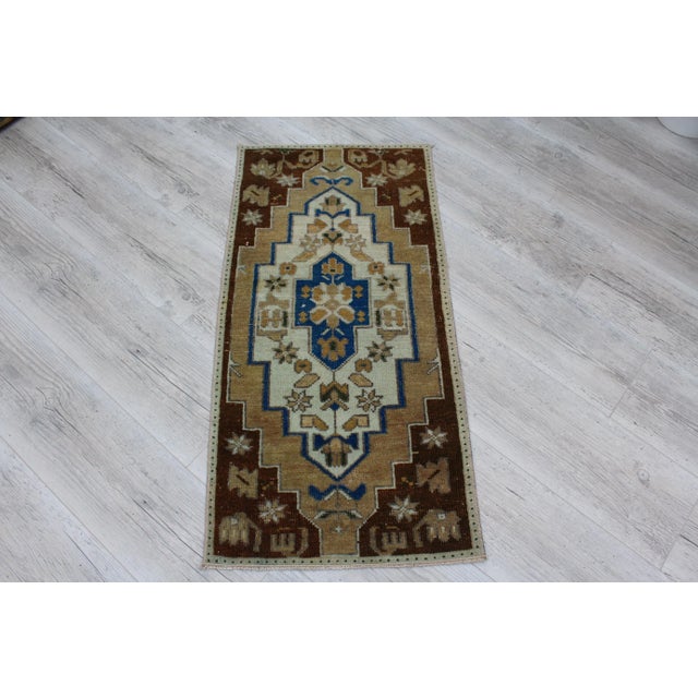 Turkish Mini Rug - 19" X 38" For Sale - Image 9 of 9